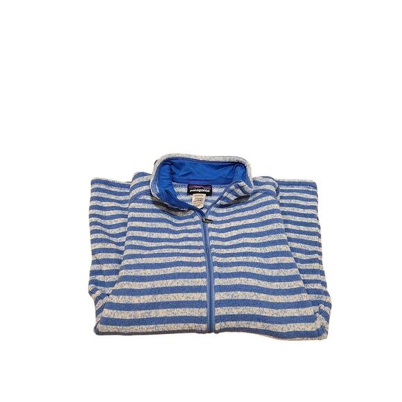 PATAGONIA Womens 1/2 Zip Pullover Fleece Sweater Pouch Pocket Size S Striped - Picture 1 of 14